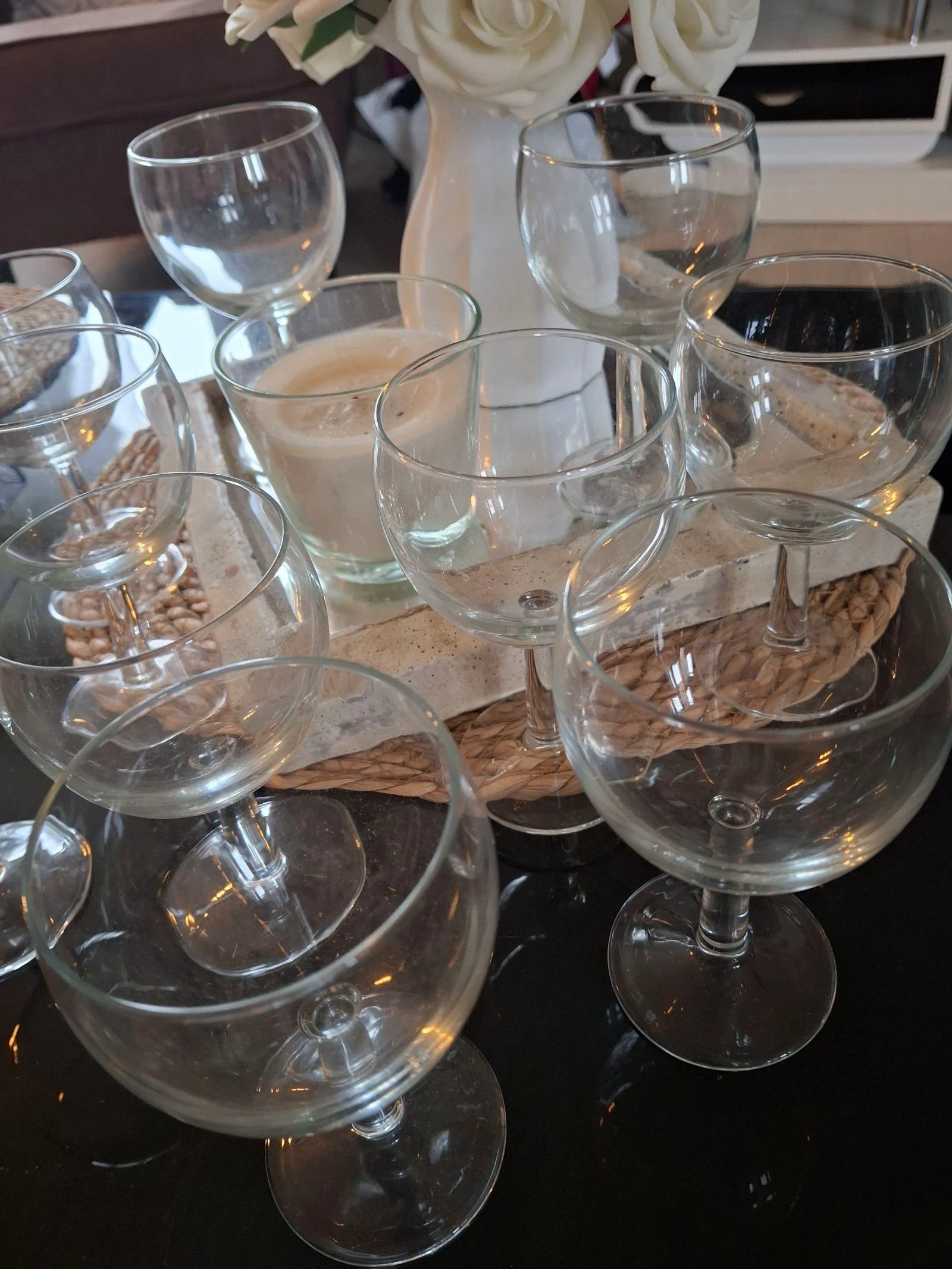 Set of 10 clear balloon-shaped stem glasses – photo 6